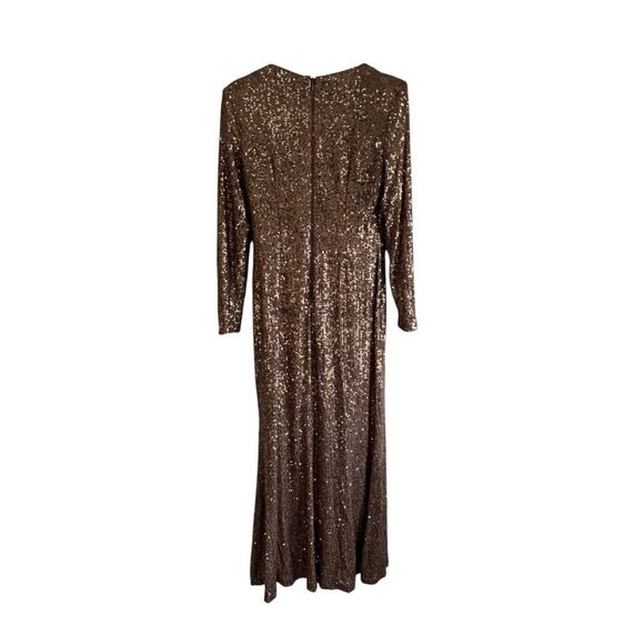 New! Eliza J Petite Sequined V-Neck Draped-Bodice Gown‎ - Picture 8 of 8